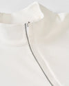 Hoppin Ribbed Knit Performance 1/4 Zip Pullover in White by Johnnie-O