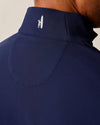 Hoppin Ribbed Knit Performance 1/4 Zip Pullover in Navy by Johnnie-O
