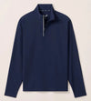 Hoppin Ribbed Knit Performance 1/4 Zip Pullover in Navy by Johnnie-O