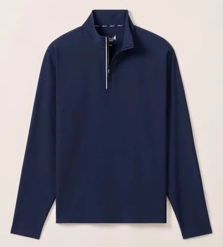 Hoppin Ribbed Knit Performance 1/4 Zip Pullover in Navy by Johnnie-O