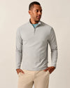 Hoppin Ribbed Knit Performance 1/4 Zip Pullover in Seal by Johnnie-O