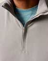 Hoppin Ribbed Knit Performance 1/4 Zip Pullover in Seal by Johnnie-O