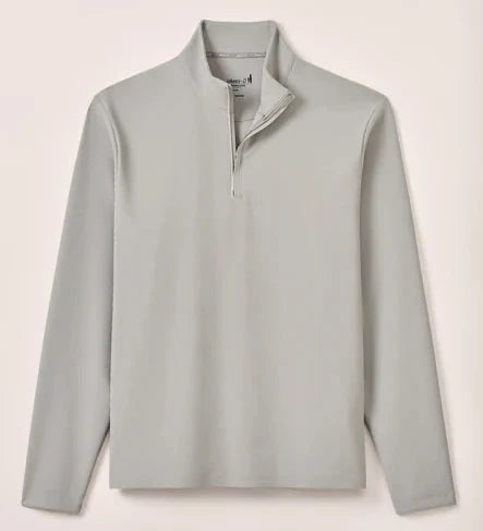 Hoppin Ribbed Knit Performance 1/4 Zip Pullover in Seal by Johnnie-O