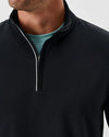 Hoppin Ribbed Knit Performance 1/4 Zip Pullover in Black by Johnnie-O