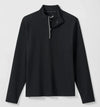 Hoppin Ribbed Knit Performance 1/4 Zip Pullover in Black by Johnnie-O