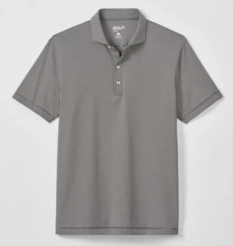 Lyndonn Stripe Performance Jersey Polo in Black Seal by Johnnie-O