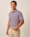 Lyndonn Stripe Performance Jersey Polo in Navy/Porto Pink by Johnnie-O