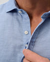 McCarthy Solid Linen Blend Button Down Shirt in Maliblu by Johnnie-O