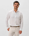 McCarthy Solid Linen Blend Button Down Shirt in White by Johnnie-O