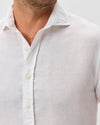 McCarthy Solid Linen Blend Button Down Shirt in White by Johnnie-O