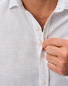 McCarthy Solid Linen Blend Button Down Shirt in White by Johnnie-O