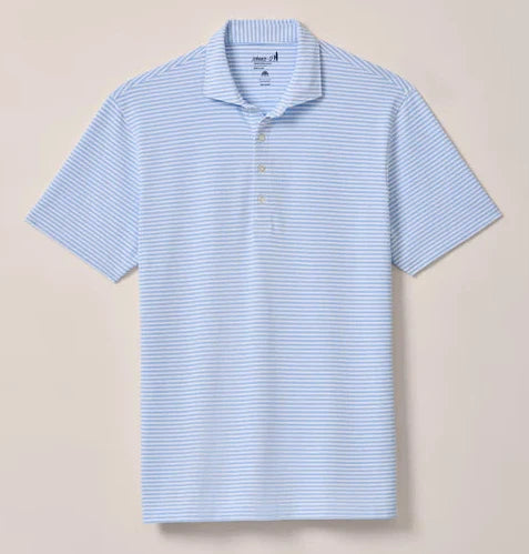 Stetson Stripe Performance Mesh Polo in Maliblu by Johnnie-O