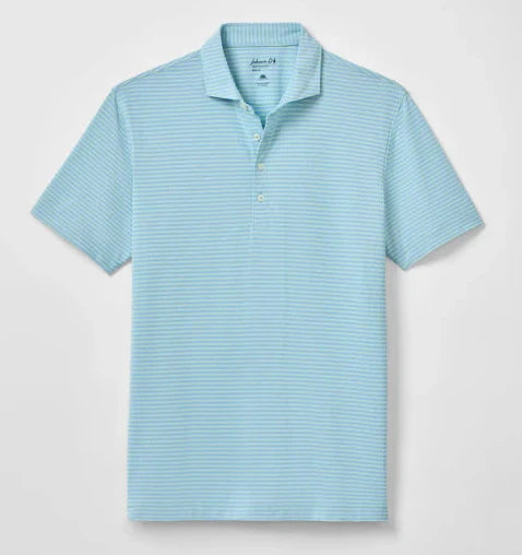 Stetson Stripe Performance Mesh Polo in Macaw by Johnnie-O