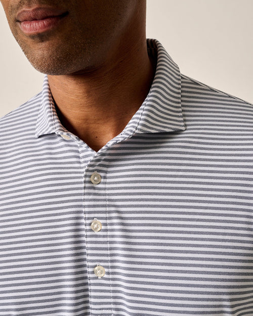 Stetson Stripe Performance Mesh Polo in Navy by Johnnie-O