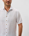Cash Bar Linen Blend Short Sleeve Button Down Shirt in White by Johnnie-O