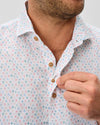 Cash Bar Linen Blend Short Sleeve Button Down Shirt in White by Johnnie-O