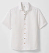 Cash Bar Linen Blend Short Sleeve Button Down Shirt in White by Johnnie-O