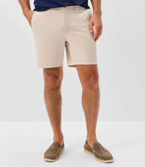 Nassau Cotton Blend 7" Inseam Shorts in Stone by Johnnie-O