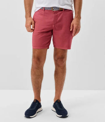 Nassau Cotton Blend 7" Inseam Shorts in Washed Red by Johnnie-O