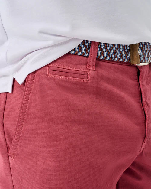 Nassau Cotton Blend 7" Inseam Shorts in Washed Red by Johnnie-O
