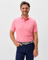 Beau Stripe Performance Jersey Polo in Pink Lemonade by Johnnie-O