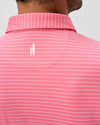 Beau Stripe Performance Jersey Polo in Pink Lemonade by Johnnie-O