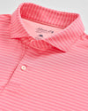Beau Stripe Performance Jersey Polo in Pink Lemonade by Johnnie-O