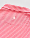 Beau Stripe Performance Jersey Polo in Pink Lemonade by Johnnie-O