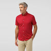 Halyard Short Sleeve Dress Shirt in Red Hot Dot by Mizzen+Main