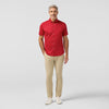 Halyard Short Sleeve Dress Shirt in Red Hot Dot by Mizzen+Main