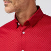 Halyard Short Sleeve Dress Shirt in Red Hot Dot by Mizzen+Main