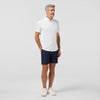 Halyard Short Sleeve Dress Shirt in White Tossed Triangle by Mizzen+Main