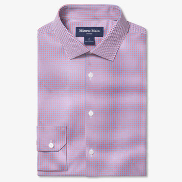 Leeward Long Sleeve Dress Shirt in Red Hot Sam Plaid by Mizzen+Main