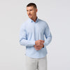 Leeward No Tuck Long Sleeve Dress Shirt in Cloud Blue Fine Line Stripe by Mizzen+Main