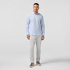 Leeward No Tuck Long Sleeve Dress Shirt in Cloud Blue Fine Line Stripe by Mizzen+Main