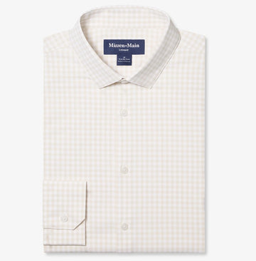 Leeward No Tuck Long Sleeve Dress Shirt in Sand Dollar Crew Gingham by Mizzen+Main