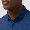Leeward Short Sleeve Dress Shirt in Midnight Navy Micro Gem by Mizzen+Main