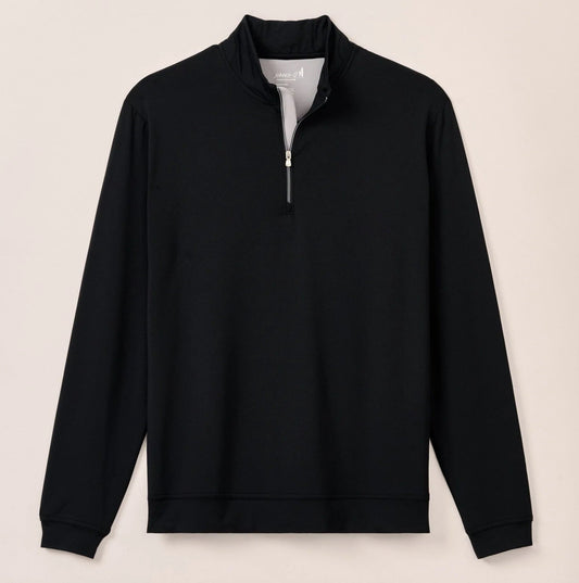 Motion Performance 1/4 Zip Pullover in Black by Johnnie-O