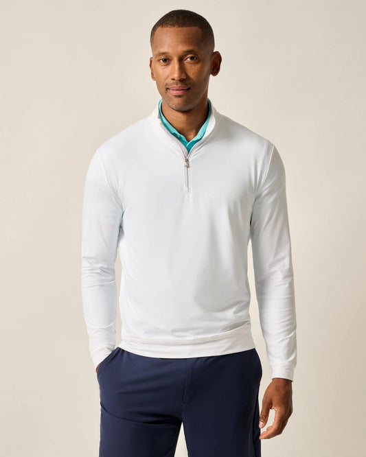 Motion Performance 1/4 Zip Pullover in White by Johnnie-O