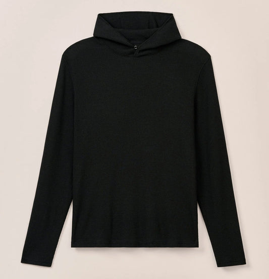 Brinson Drirelease Waffle Hoodie in Black by Johnnie-O