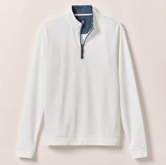 Sully 1/4 Zip Pullover in White by Johnnie-O