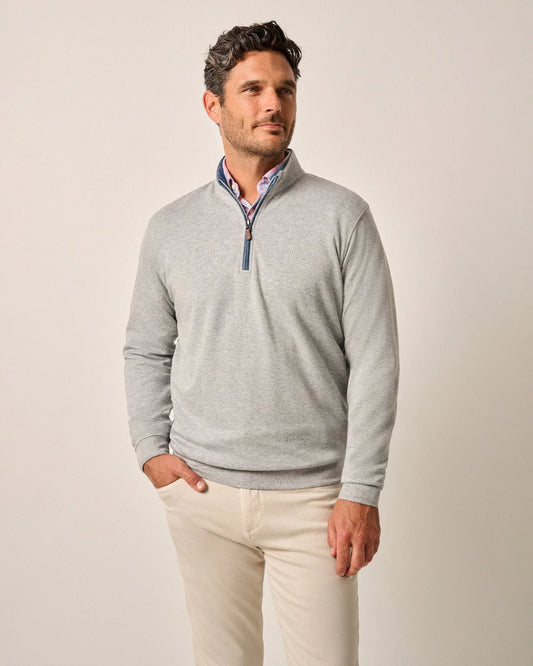 Sully 1/4 Zip Pullover in Light Gray by Johnnie-O