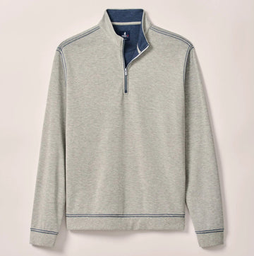 Hanks "Lightweight Sully" 1/4 Zip Pullover in Light Gray by Johnnie-O