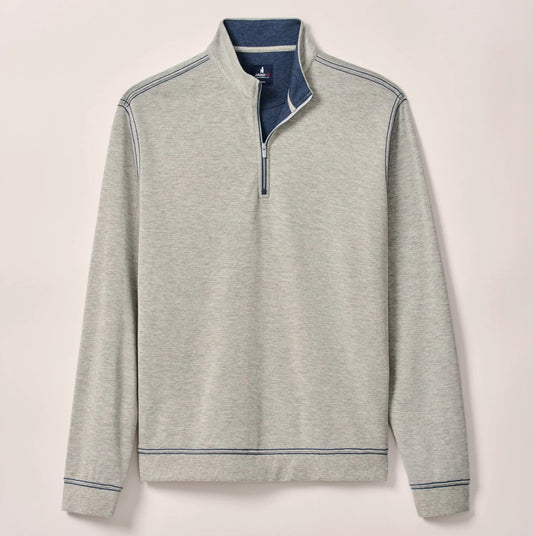 Hanks "Lightweight Sully" 1/4 Zip Pullover in Light Gray by Johnnie-O