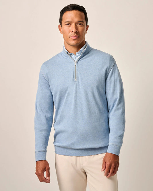 Hanks "Lightweight Sully" 1/4 Zip Pullover in Lapis by Johnnie-O