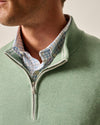 Desmond Plaited Cotton Blend 1/4 Zip Sweater in Green Grass by Johnnie-O
