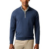 Desmond Plaited Cotton Blend 1/4 Zip Sweater in Navy by Johnnie-O