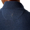 Desmond Plaited Cotton Blend 1/4 Zip Sweater in Navy by Johnnie-O