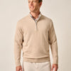 Desmond Plaited Cotton Blend 1/4 Zip Sweater in Sand by Johnnie-O