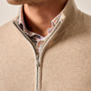 Desmond Plaited Cotton Blend 1/4 Zip Sweater in Sand by Johnnie-O